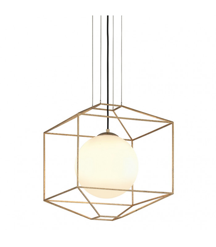 Silhouette 1 Light Pendant Gold Leaf Glass