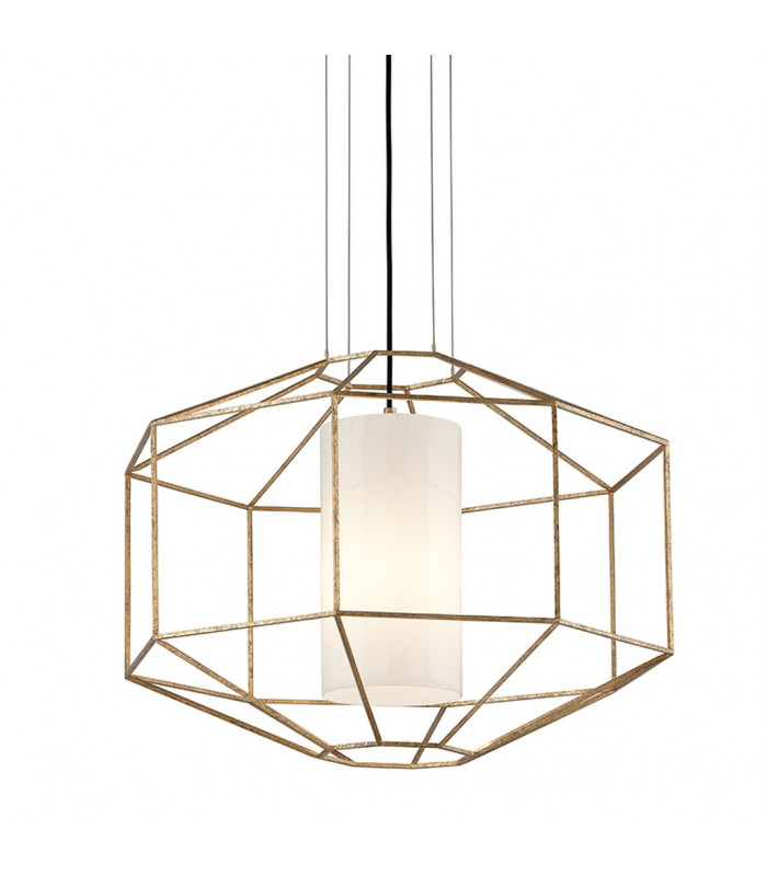 Silhouette 1 Light Pendant Gold Leaf Glass
