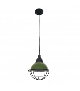 1 Light Dome Ceiling Pendant Green, E27 - 1