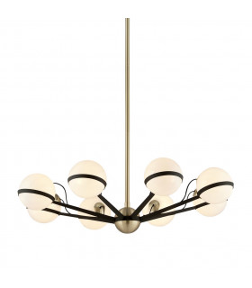 Ace 8 Light Chandelier Textured Bronze Brushed Brass Glass