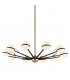 Ace 10 Light Chandelier Textured Bronze Brushed Brass Glass