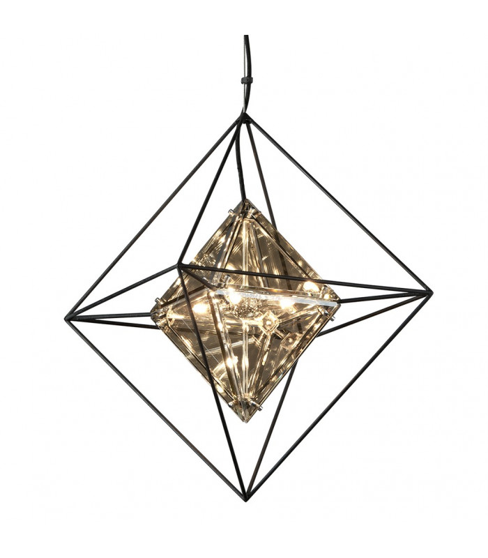 Epic 4 Light Pendant Forged Iron Glass