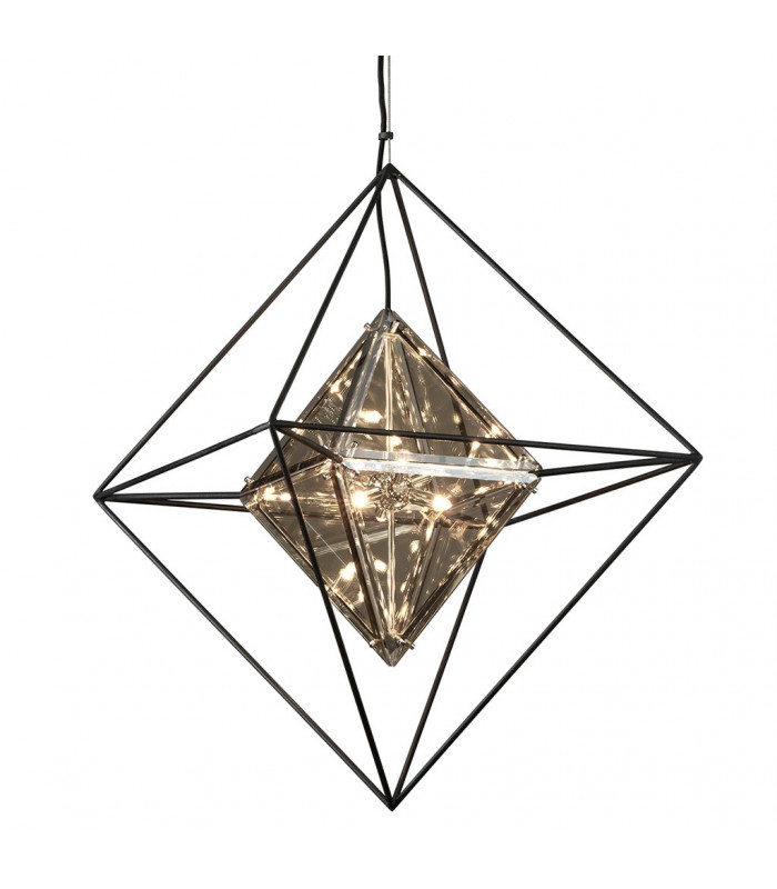 Epic 6 Light Pendant Forged Iron Glass