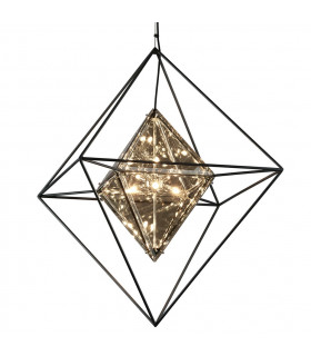 Epic 8 Light Pendant Forged Iron Glass