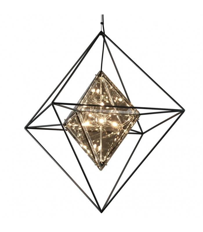 Epic 8 Light Pendant Forged Iron Glass