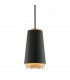 Fahrenheit 3 Light Pendant Textured Black Withgold Leaf 2700K