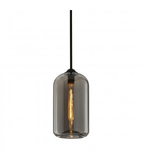 District 1 Light Pendant Satin Black Glass