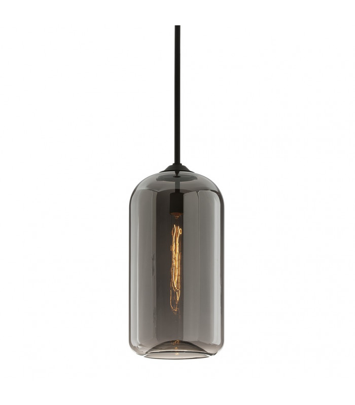 District 1 Light Pendant Satin Black Glass