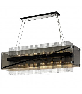Apollo 12 Light Linear Dark Bronze Polished Chrome Glass