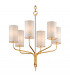 Juniper 6 Light Chandelier Textured Gold Leaf Fabric Shade