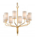 Juniper 8 Light Chandelier Textured Gold Leaf Fabric Shade