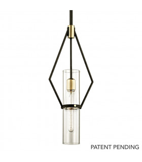 Raef 1 Light Mini Pendant Textured Bronze Brushed Brass Glass