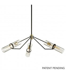 Raef 3 Light Chandelier Textured Bronze Brushed Brass Glass