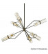 Raef 6 Light Chandelier Textured Bronze Brushed Brass Glass