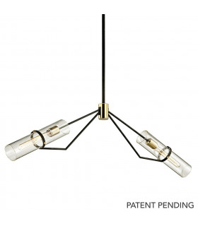 Raef 2 Light Linear Textured Bronze Brushed Brass Glass