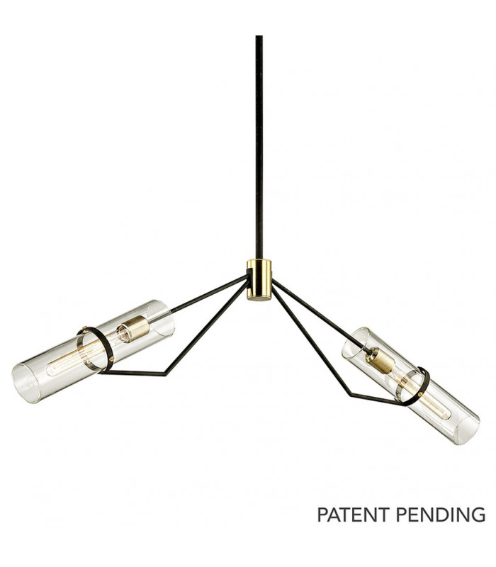 Raef 2 Light Linear Textured Bronze Brushed Brass Glass