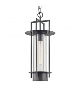 Carroll Park 1 Light Hanger Hand-Worked Iron Glass IP44
