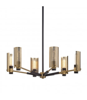 Pilsen 6 Light Chandelier Black Brass Steel