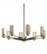 Pilsen 8 Light Chandelier Carb Black W Satin Nick Accents Steel