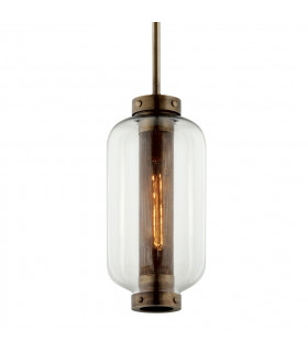 Atwater 1 Light Hanger Vintage Brass Glass IP44