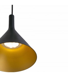 LED Small Dome Ceiling Pendant Light Black, Gold - 2