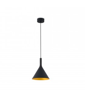 LED Large Dome Ceiling Pendant Light Black, Gold - 1