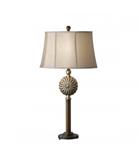 1 Light Table Lamp Silver Leaf Patina, Firenze Gold, E27 - 1