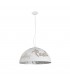 3 Light Dome Ceiling Pendant Silver, White, E27 - 2