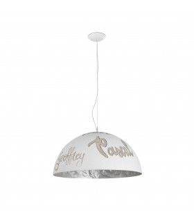 3 Light Dome Ceiling Pendant Silver, White, E27 - 2