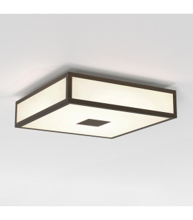 Mashiko LED 30cm Square Bathroom Flush Ceiling Light Bronze IP44-1