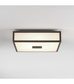 Mashiko LED 30cm Square Bathroom Flush Ceiling Light Bronze IP44-2