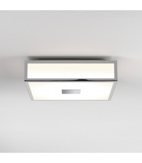 Mashiko LED 30cm Square Bathroom Flush Ceiling Light Polished Chrome IP44-2