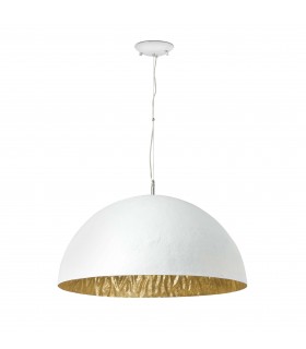3 Light Dome Ceiling Pendant White, Gold, E27 - 1