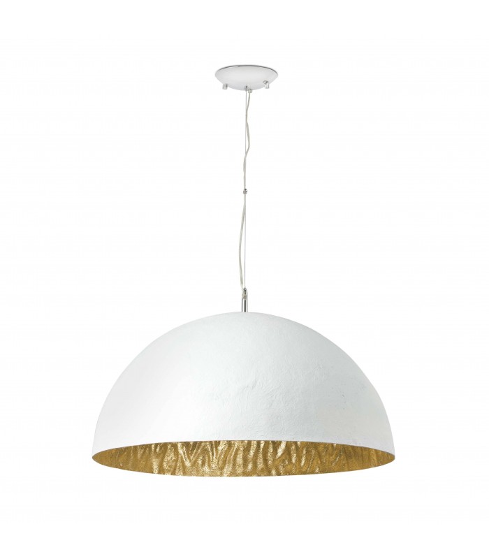 3 Light Dome Ceiling Pendant White, Gold, E27 - 1