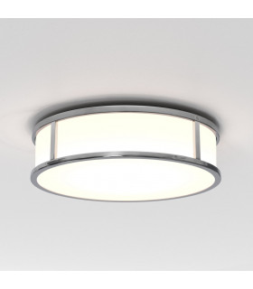 Mashiko LED 30cm Round Bathroom Flush Ceiling Light Polished Chrome IP44-1