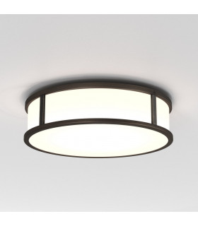 Mashiko LED 30cm Round Bathroom Flush Ceiling Light Bronze IP44-1