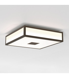 Mashiko LED 30cm Square Bathroom Flush Ceiling Light Bronze IP44 16.3W-1