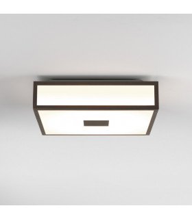 Mashiko LED 30cm Square Bathroom Flush Ceiling Light Bronze IP44 16.3W-2
