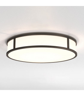 Mashiko LED 40cm Round Bathroom Flush Ceiling Light Bronze IP44-1