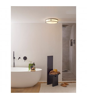 Mashiko LED 40cm Round Bathroom Flush Ceiling Light Bronze IP44-2