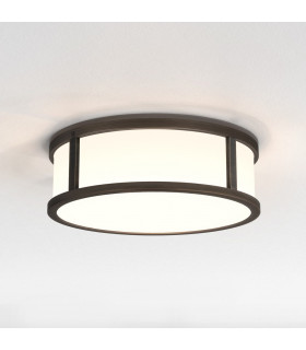 Mashiko LED 23cm Round Bathroom Flush Ceiling Light Bronze IP44-1