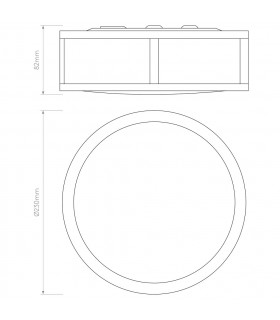 Mashiko LED 23cm Round Bathroom Flush Ceiling Light Bronze IP44-2