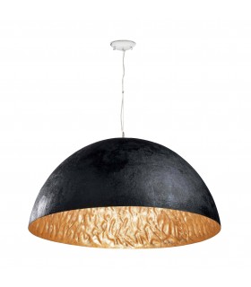 3 Light Dome Ceiling Pendant Black, Gold, E27 - 1