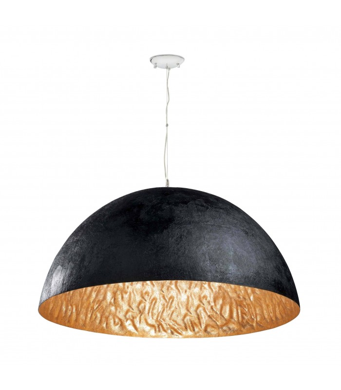 3 Light Dome Ceiling Pendant Black, Gold, E27 - 1
