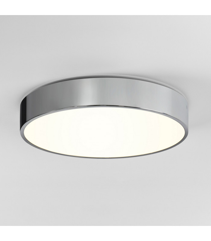 Mallon LED Large Bathroom Flush Ceiling Light Polished Chrome IP44-1