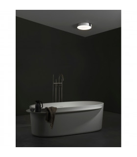 Mallon LED Large Bathroom Flush Ceiling Light Polished Chrome IP44-2