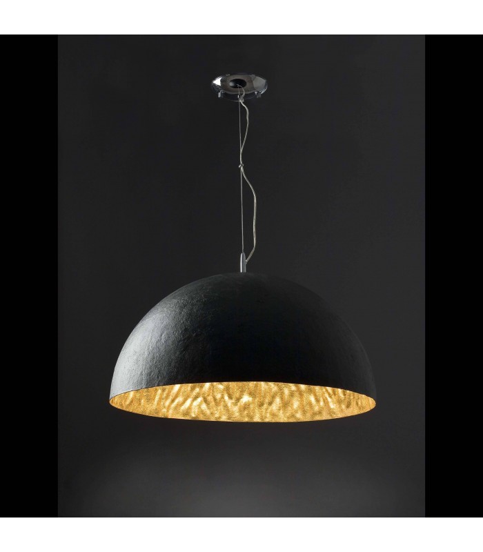 3 Light Dome Ceiling Pendant Black, Gold, E27 - 2