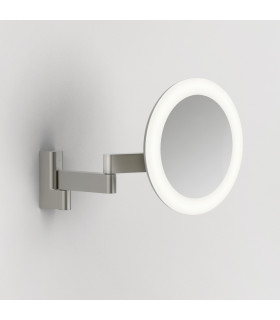 Niimi Bathroom Round LED Magnifying Mirror Matt Nickel IP44-1