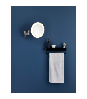 Niimi Bathroom Round LED Magnifying Mirror Matt Nickel IP44-2
