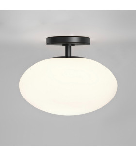 Zeppo Semi Flush Bathroom Globe Ceiling Light Matt Black IP44-1